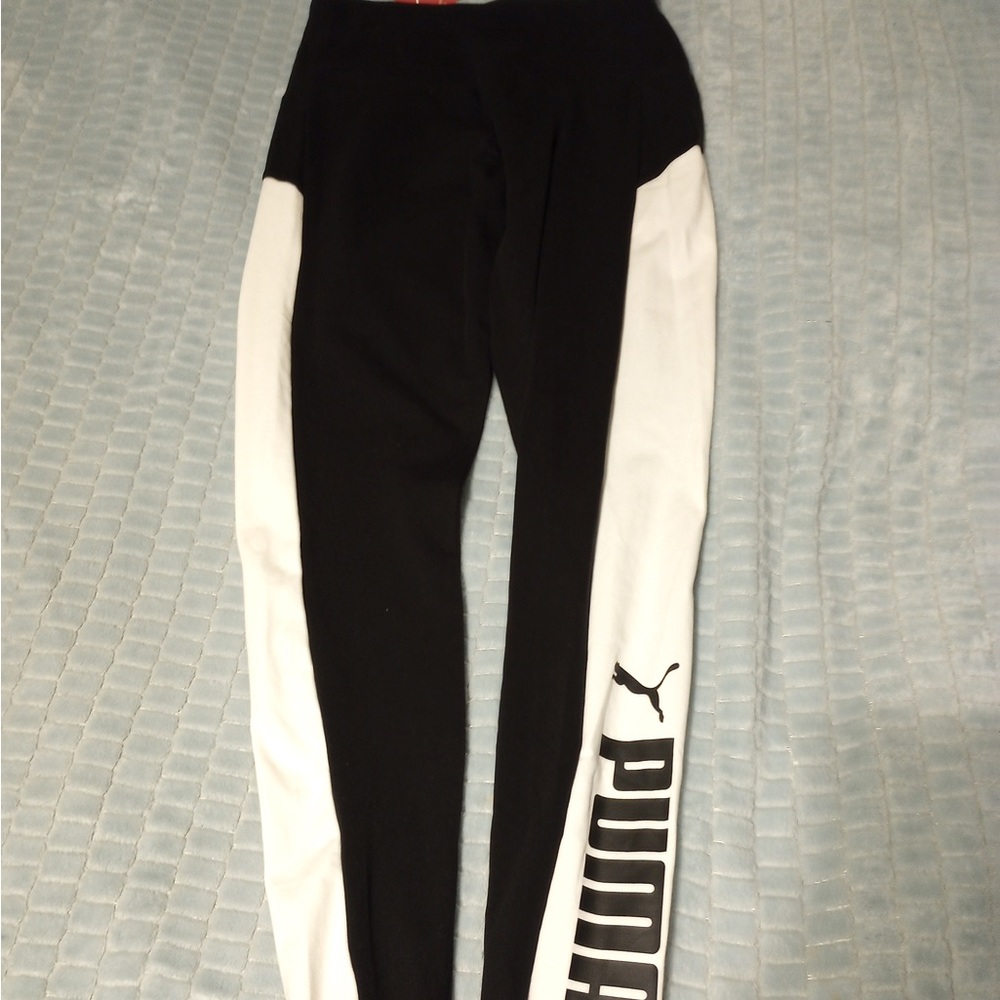 Puma Women Black/White Active tights Size M New